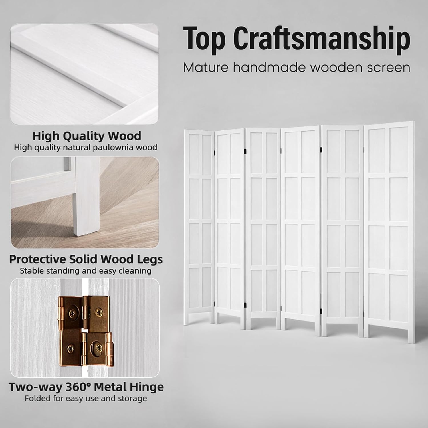 6 Panel Wood Room Divider and  - Partition Screen Divider ulasan dan harga