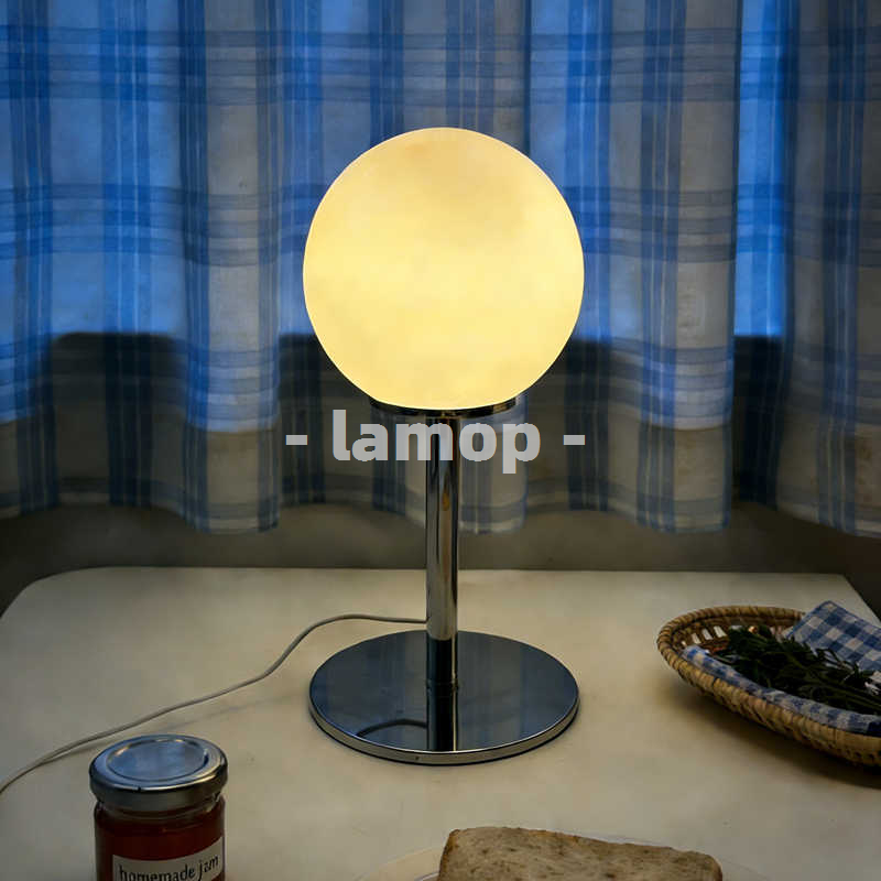 Milky White Solid Globe Chrome - Desk Lamp ulasan dan harga