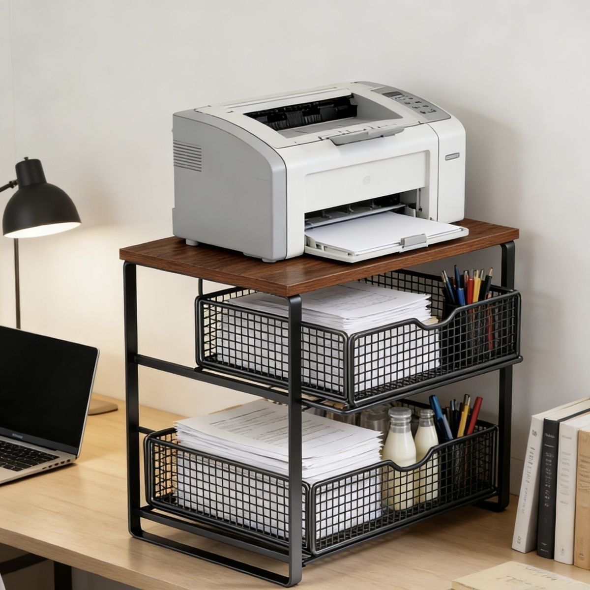 Modern Minimalist Double Layer - Printer Stand ulasan dan harga