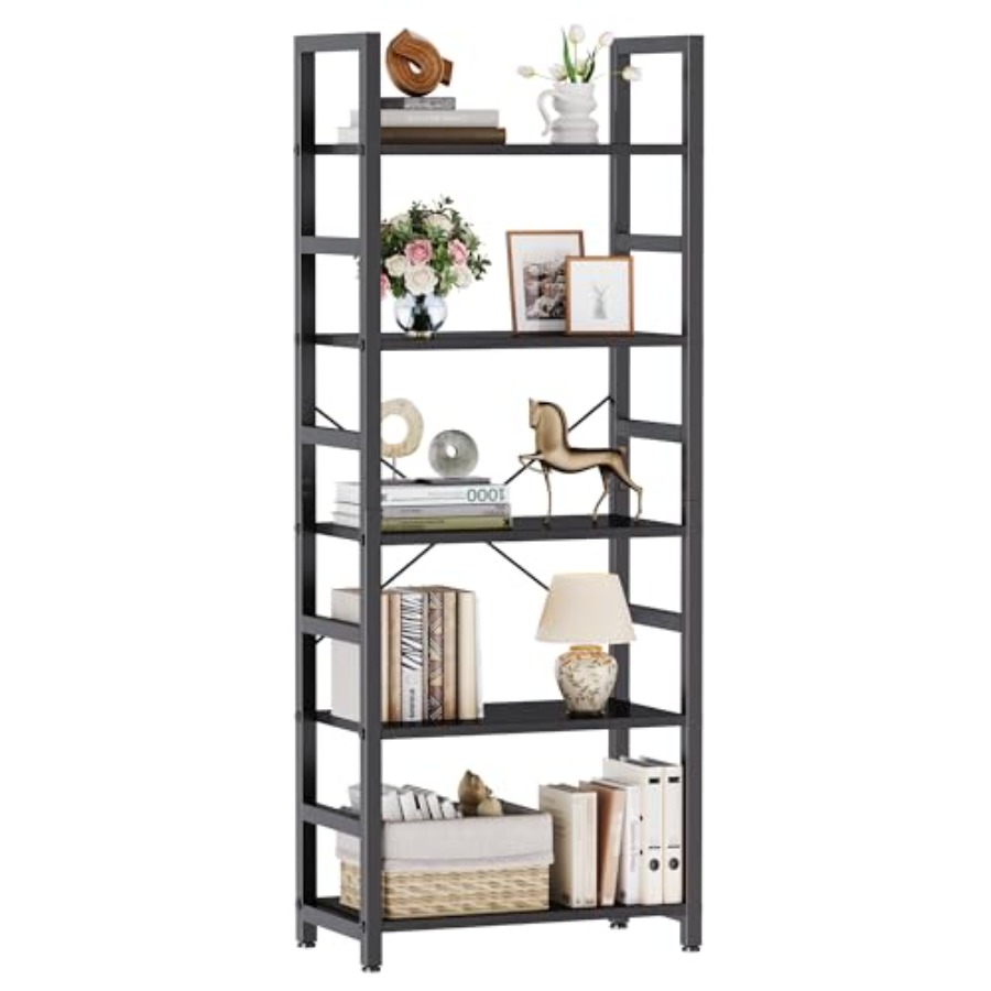 5-Tier Bookshelf, Modern Tall  - Bookshelf ulasan dan harga