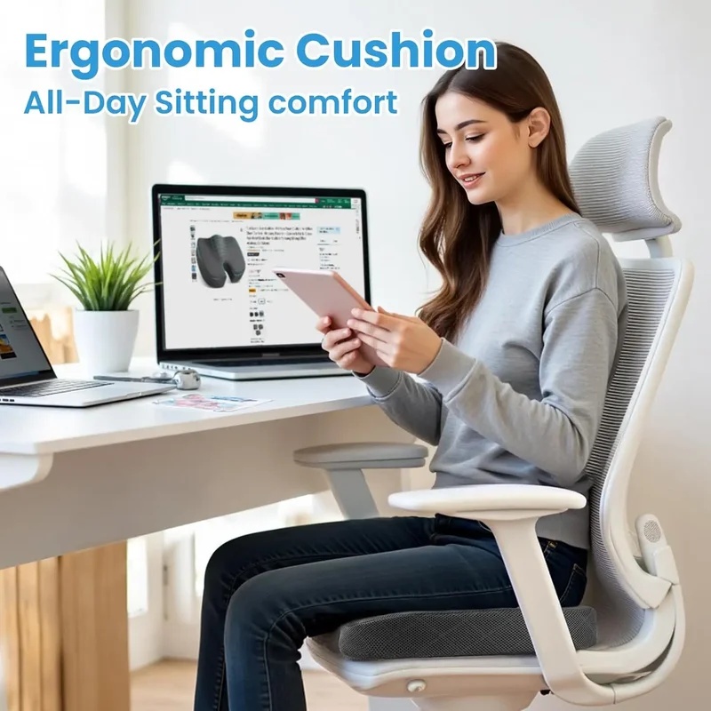 U-Shaped Memory Foam Seat Cush - Office Chair Cushion ulasan dan harga