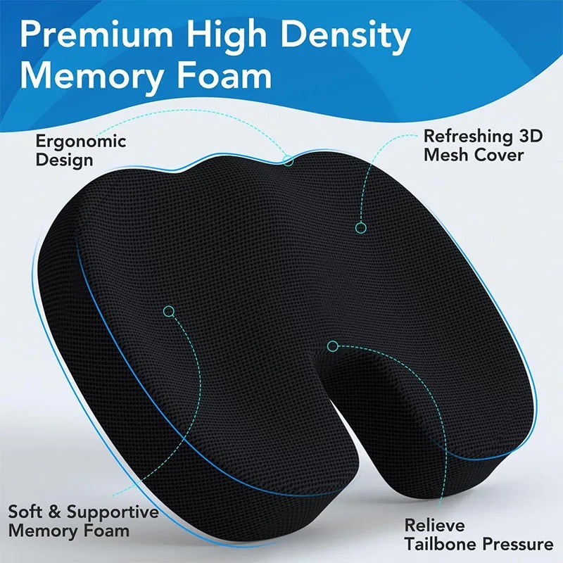 U-Shaped Memory Foam Seat Cush - Office Chair Cushion ulasan dan harga