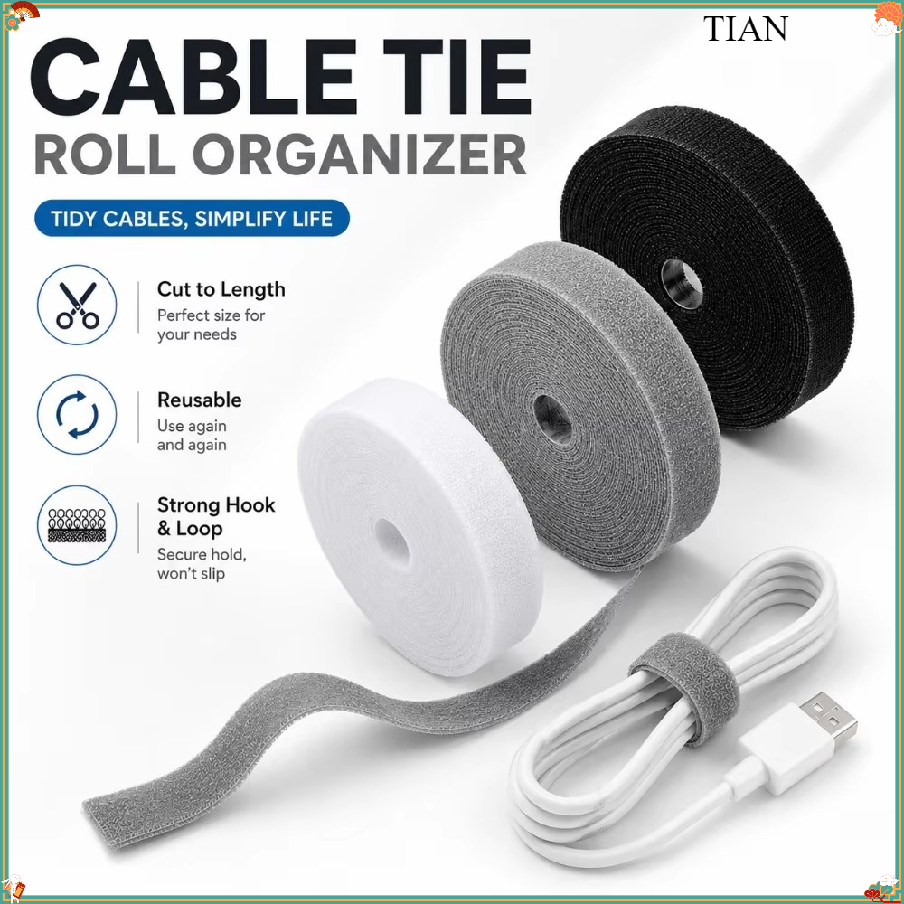 1PC Reusable Cable Tie Roll Cu - Desk Organizer ulasan dan harga