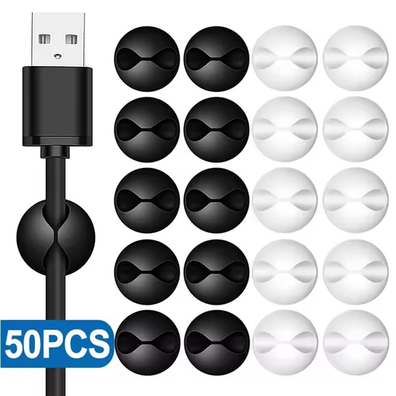 5/50Pcs Desktop Wall Cable Cli - Desk Organizer ulasan dan harga